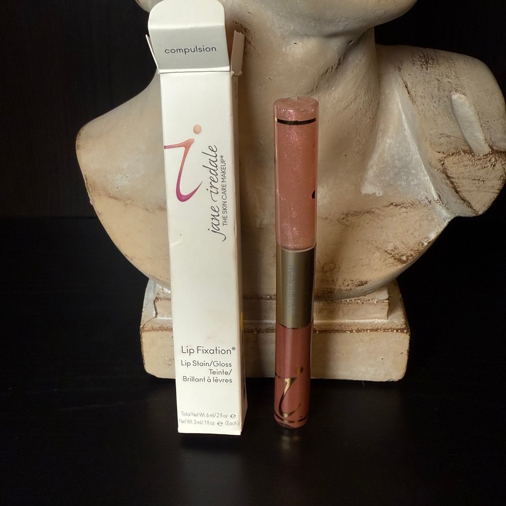 Jane Iredale Lip Fixation Duo Lip Stain Gloss Compulsion Dual‎ Ended New in Box